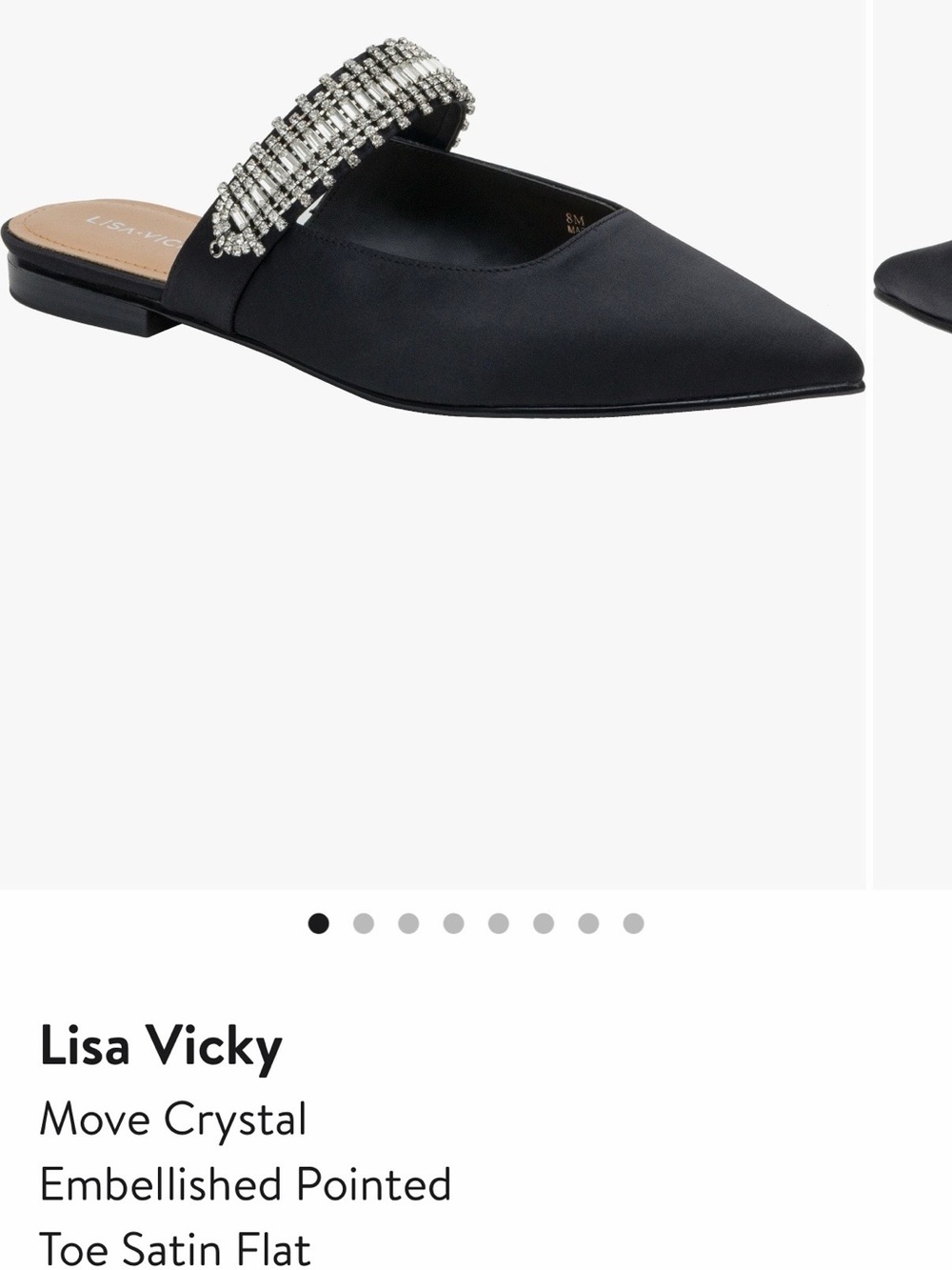 Lisa Vicky Black Crystal-Embellished Pointed-Toe Mule